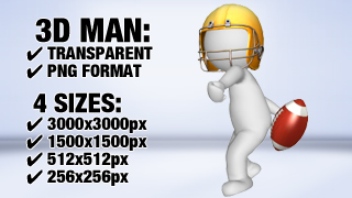 Man Throwing American Football 3D