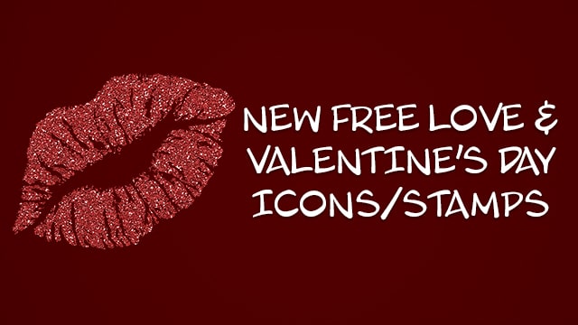 Free Love and Valentine’s Day Icons/Stamps