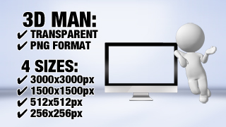 Man with Monitor 2 3D