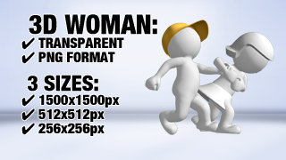 Woman Pulling 2 3D