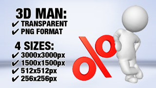 Man with Percent Sign 1 3D