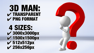 Man with Question 1 3D