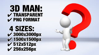 Man with Question 2 3D