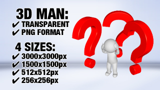 Man with Question 6 3D