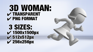 Woman Running 1 3D