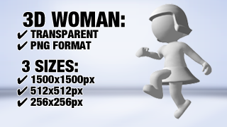 Woman Running 5 3D