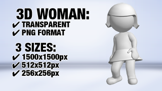 Woman Standing 4 3D