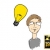 Thinking Morphing to Light Bulb Idea Concept Whiteboard Animation