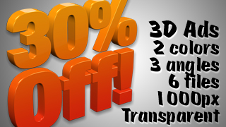 3D Advertising Graphic – 30 Percent Off