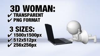 Woman with Notebook 3 3D