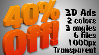 3D Advertising Graphic – 40 Percent Off