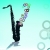 Saxophone Playing & Multicolored Circles Coming Out HD Video Background 1102