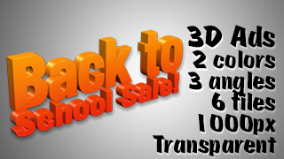 3D Advertising Graphic – Back to School Sale