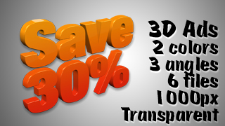 3D Advertising Graphic – Save 30 Percent