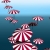 Flying Red and White Stripe Umbrellas HD Video Background 1204