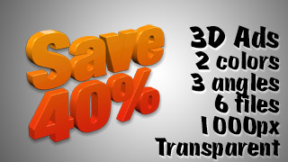 3D Advertising Graphic – Save 40 Percent