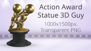 Action Award Statue 3D Guy