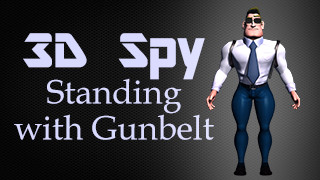 3D Spy Standing with Gunbelt