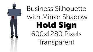 Holding Sign Business Silhouette Mirror Transparent