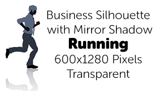 Running Business Silhouette Mirror Transparent