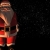 3D Santa with Lamp Dark Snowy Background