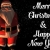 3D Santa with Lamp Dark Snowy background Merry Christmas Greeting