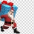 3D Santa with Christmas Gift Transparent Background