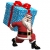 3D Santa with Christmas Gift White Background