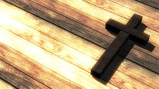 Cross on Table Illustrated Background