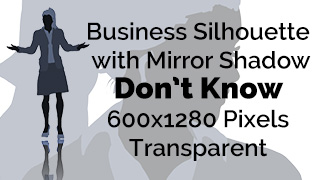 Business Woman Don’t Know Expression Silhouette Mirror Transparent