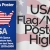 USA Map with Flag Poster Graphic High