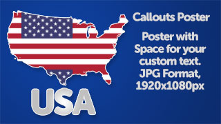 USA Map with Flag Poster Graphic Wide