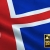 Iceland Waving Flag Close-Up