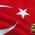 Turkey Waving Flag Close-Up