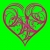 Animated Pink Flourish Heart on Green Screen