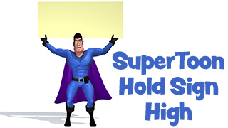 SuperToon 3D Holding Sign High