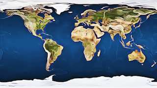 Oil Paint World Map Graphic Background