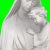 Virgin Mary and Jesus Child Statue Pan Up Center Green Screen