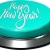 3D Render of big juicy button: Happy New Year Blue