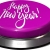 3D Render of big juicy button: Happy New Year Purple