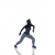 Animated Silhouette Female Dancer Long Shot Zoom Mirror Floor