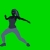 Animated Silhouette Female Dancer Front Full-Cam Green Screen