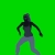 Animated Silhouette Female Dancer Full Long-Cam Green Screen