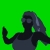 Animated Silhouette Female Dancer Medium CloseUp Green Screen