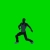 Animated Silhouette Male Dancer Full Long-Cam Green Screen