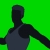 Animated Silhouette Male Dancer Medium CloseUp Green Screen
