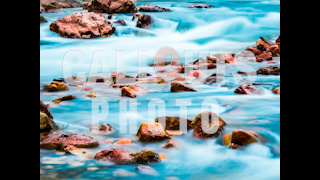 Flowing River with Stones Long Exposure