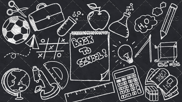 Back to School Doodle Poster 03 Blackboard  Landscape