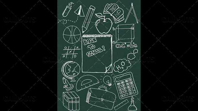 Back to School Doodle Poster  04 Chalkboard Portrait