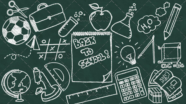 Back to School Doodle Poster 04 Chalkboard Landscape